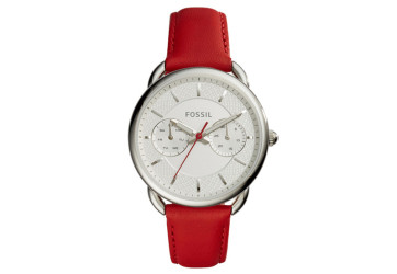 Uhrenarmband Fossil ES4122 Leder Rot 16mm